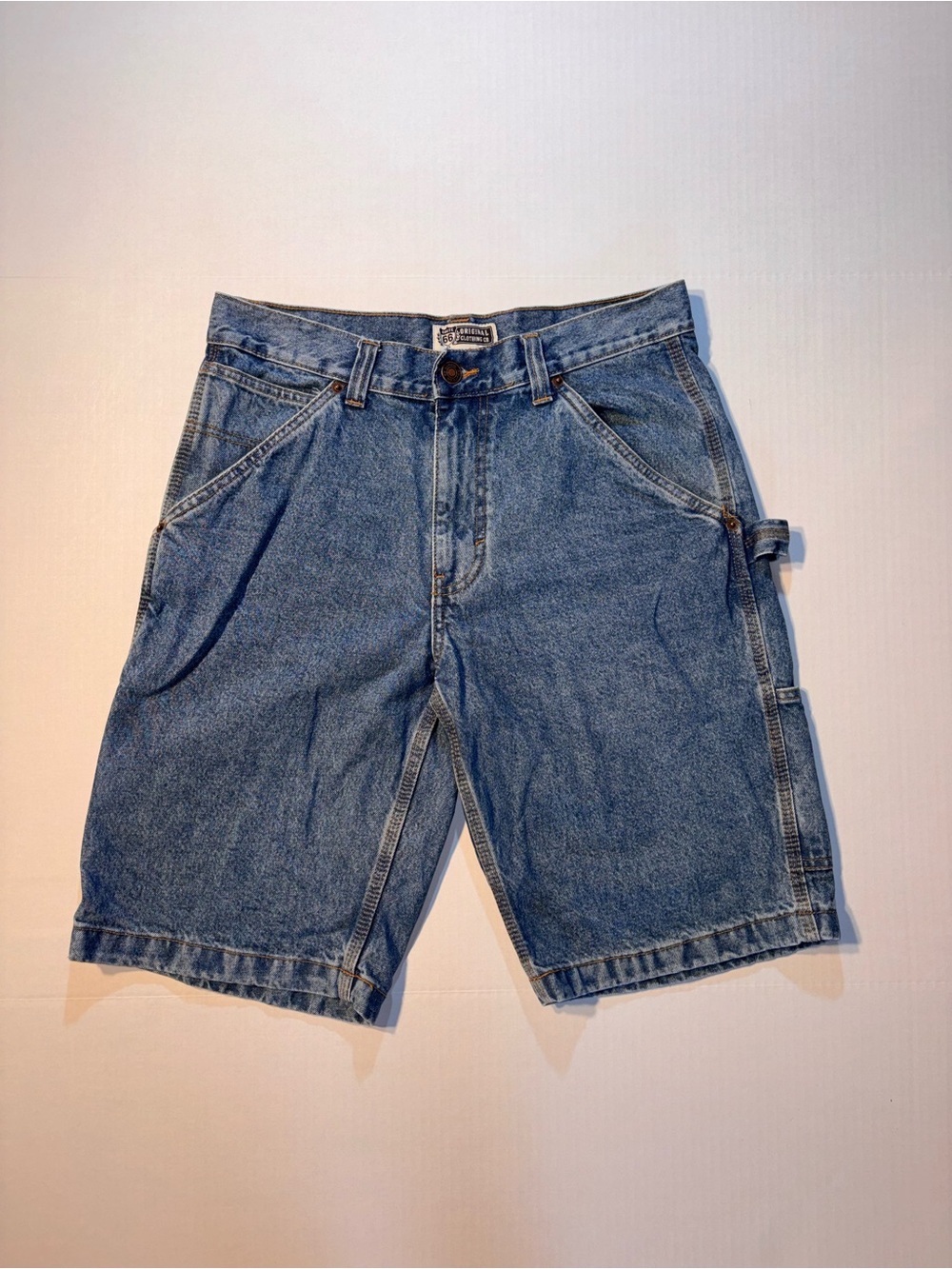 Vtg Route 66 Carpenter Utility 90’s Y2K Blue Denim Jean Shorts Men Sz 32